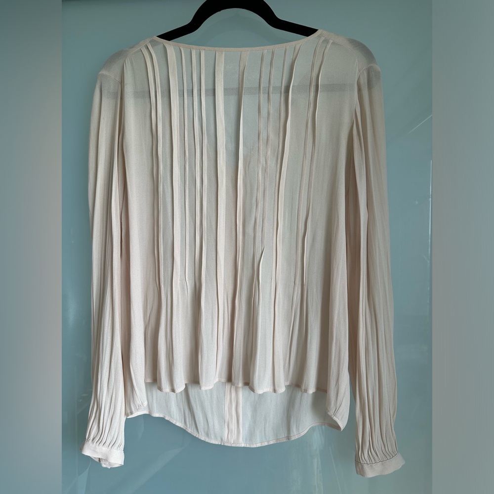 Loft Sheer Dusty Rose Blouse Size XS